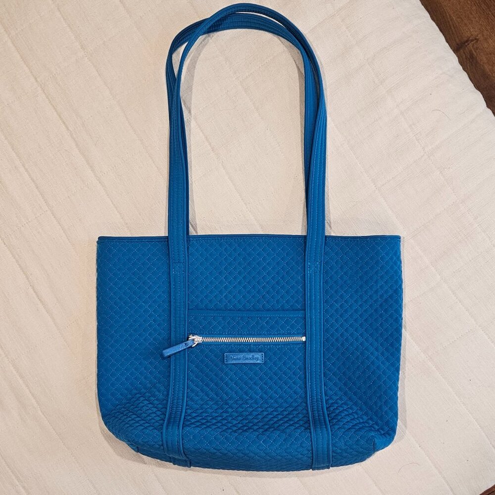 Vera Bradley Microfiber Small Vera Tote Bag - Blue